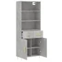 Aparador alto madera contrachapada gris hormigón 69,5x34x180 cm by , Sideboards - Ref: Foro24-3200509, Price: 133,40 €, Disco...