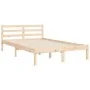Bed frame with solid wood headboard 120x200 cm by vidaXL, Beds and slatted bases - Ref: Foro24-3194761, Price: 118,94 €, Disc...