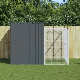 Caseta perros con corral acero galvanizado gris 214x253x181 cm von , Hundehütten - Ref: Foro24-3189131, Preis: 459,01 €, Raba...
