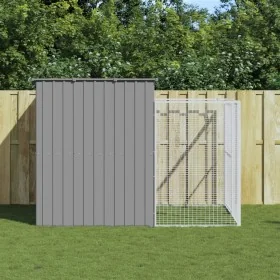 Caseta perros corral acero galvanizado gris claro 214x253x181cm de , Casetas para perros - Ref: Foro24-3189125, Precio: 378,7...
