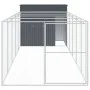 Caseta perros con corral acero galvanizado gris 214x661x181 cm de , Casetas para perros - Ref: Foro24-3189133, Precio: 739,23...