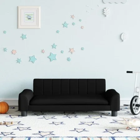 Sofá para niños de tela negro 90x53x30 cm de , Mobiliario para bebés y niños pequeños - Ref: Foro24-3196262, Precio: 94,34 €,...