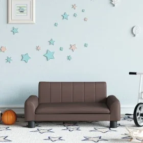 Sofá para niños de cuero sintético marrón 70x45x30 cm von , Baby- und Kleinkindmöbel - Ref: Foro24-3196276, Preis: 69,83 €, R...