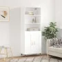 Aparador alto madera contrachapada blanco 69,5x34x180 cm de , Aparadores - Ref: Foro24-3189933, Precio: 135,05 €, Descuento: %
