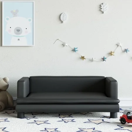 Sofá para niños de cuero sintético negro 80x45x30 cm de , Mobiliario para bebés y niños pequeños - Ref: Foro24-3196312, Preci...