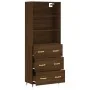 Aparador alto madera contrachapada marrón roble 69,5x34x180 cm by , Sideboards - Ref: Foro24-3189364, Price: 150,43 €, Discou...
