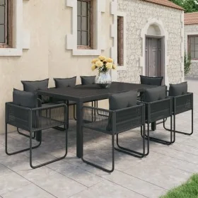 Set de comedor de jardín de 9 piezas PVC ratán negro von , Gartensets - Ref: Foro24-3060105, Preis: 829,39 €, Rabatt: %
