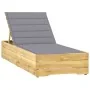 Tumbona con cojín gris madera de pino impregnada by , Loungers - Ref: Foro24-3065910, Price: 159,57 €, Discount: %