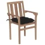 Sillas de jardín apilables 4 uds madera maciza teca con cojines von , Gartenstühle - Ref: Foro24-3073401, Preis: 502,84 €, Ra...