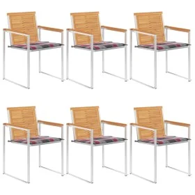 Sillas de jardín y cojines 6 unidades madera maciza de acacia by , Garden chairs - Ref: Foro24-3078594, Price: 807,25 €, Disc...