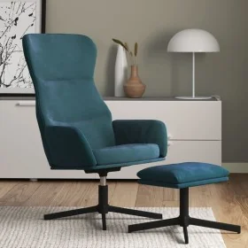 Sillón de relax con reposapiés terciopelo azul by , Armchairs - Ref: Foro24-3097494, Price: 141,56 €, Discount: %