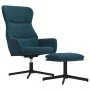 Sillón de relax con reposapiés terciopelo azul by , Armchairs - Ref: Foro24-3097494, Price: 141,56 €, Discount: %