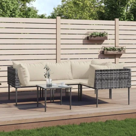Set de muebles de jardín 5 pzas y cojines ratán sintético gris von , Gartensets - Ref: Foro24-3186683, Preis: 268,55 €, Rabat...