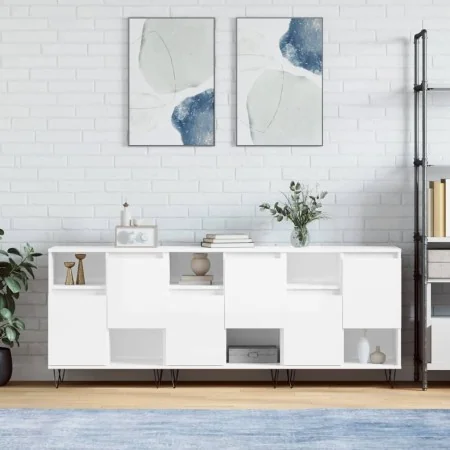 Aparadores 3 uds madera contrachapada blanco brillo by , Sideboards - Ref: Foro24-3190151, Price: 180,19 €, Discount: %