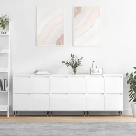 Aparadores 3 uds madera contrachapada blanco brillo by , Sideboards - Ref: Foro24-3190191, Price: 211,93 €, Discount: %