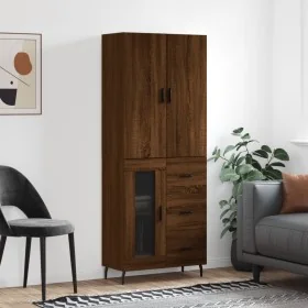Aparador alto madera contrachapada marrón roble 69,5x34x180 cm by , Sideboards - Ref: Foro24-3195978, Price: 164,51 €, Discou...