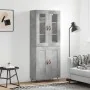 Aparador alto madera contrachapada gris hormigón 69,5x34x180 cm by , Sideboards - Ref: Foro24-3198317, Price: 169,17 €, Disco...
