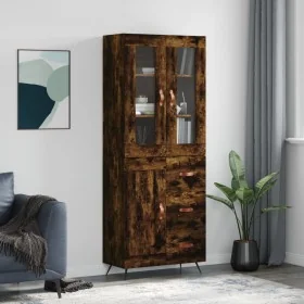 Aparador alto madera contrachapada roble ahumado 69,5x34x180 cm von , Sideboards - Ref: Foro24-3198638, Preis: 157,01 €, Raba...