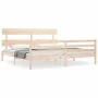 Estructura de cama con cabecero madera maciza 200x200 cm de vidaXL, Camas y somieres - Ref: Foro24-3195111, Precio: 140,63 €,...