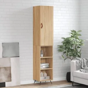 Aparador de madera contrachapada roble Sonoma 34,5x34x180 cm von , Sideboards - Ref: Foro24-3198956, Preis: 91,91 €, Rabatt: %