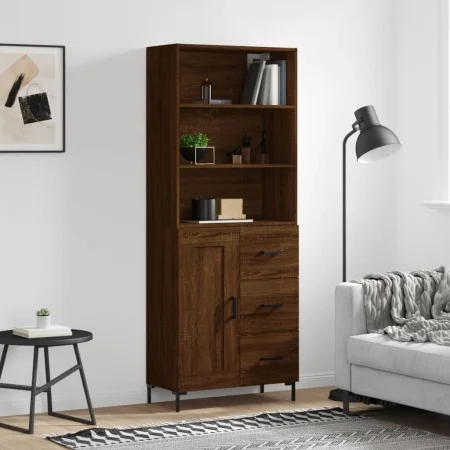 Aparador alto madera contrachapada marrón roble 69,5x34x180 cm by , Sideboards - Ref: Foro24-3190028, Price: 153,39 €, Discou...