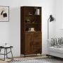 Aparador alto madera contrachapada marrón roble 69,5x34x180 cm by , Sideboards - Ref: Foro24-3190028, Price: 153,39 €, Discou...