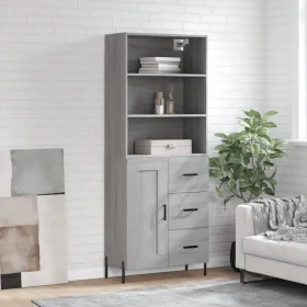 Aparador alto madera contrachapada gris sonoma 69,5x34x180 cm von , Sideboards - Ref: Foro24-3190035, Preis: 157,64 €, Rabatt: %
