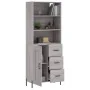 Aparador alto madera contrachapada gris sonoma 69,5x34x180 cm by , Sideboards - Ref: Foro24-3190035, Price: 159,68 €, Discoun...