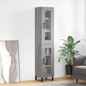 Aparador alto madera contrachapada gris Sonoma 34,5x34x180 cm by , Sideboards - Ref: Foro24-3199455, Price: 109,76 €, Discoun...