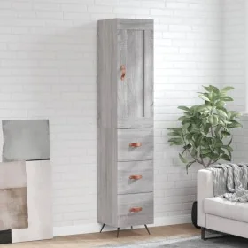 Aparador alto madera contrachapada gris Sonoma 34,5x34x180 cm by , Sideboards - Ref: Foro24-3200175, Price: 112,18 €, Discoun...