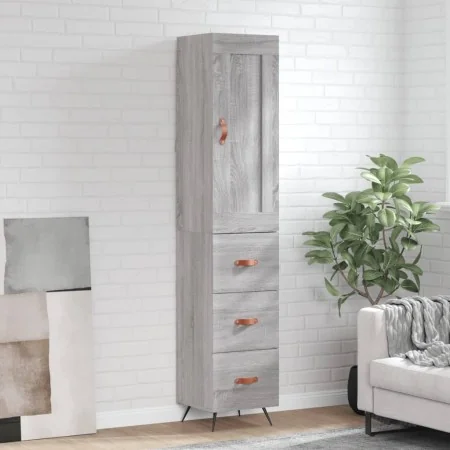 Aparador alto madera contrachapada gris Sonoma 34,5x34x180 cm de , Aparadores - Ref: Foro24-3200175, Precio: 112,14 €, Descue...