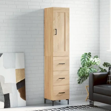 Aparador de madera contrachapada roble Sonoma 34,5x34x180 cm de , Aparadores - Ref: Foro24-3200196, Precio: 118,51 €, Descuen...