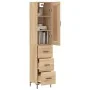 Aparador de madera contrachapada roble Sonoma 34,5x34x180 cm de , Aparadores - Ref: Foro24-3200196, Precio: 118,51 €, Descuen...