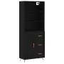 Aparador alto madera contrachapada negro 69,5x34x180 cm by , Sideboards - Ref: Foro24-3189990, Price: 164,10 €, Discount: %