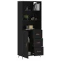 Aparador alto madera contrachapada negro 69,5x34x180 cm by , Sideboards - Ref: Foro24-3189990, Price: 164,10 €, Discount: %
