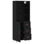 Aparador alto madera contrachapada negro 69,5x34x180 cm by , Sideboards - Ref: Foro24-3189990, Price: 164,10 €, Discount: %