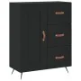 Aparador alto madera contrachapada negro 69,5x34x180 cm by , Sideboards - Ref: Foro24-3189990, Price: 164,10 €, Discount: %