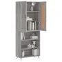 Aparador alto madera contrachapada gris sonoma 69,5x34x180 cm de , Aparadores - Ref: Foro24-3200047, Precio: 122,34 €, Descue...