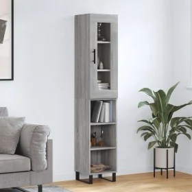 Aparador alto madera contrachapada gris Sonoma 34,5x34x180 cm by , Sideboards - Ref: Foro24-3199391, Price: 97,33 €, Discount: %