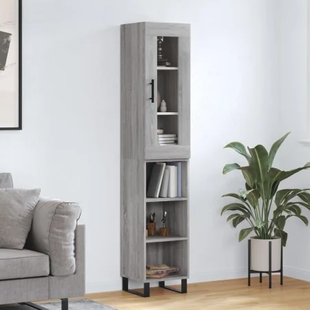 Aparador alto madera contrachapada gris Sonoma 34,5x34x180 cm by , Sideboards - Ref: Foro24-3199391, Price: 97,32 €, Discount: %