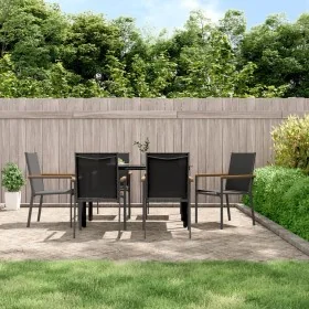 Sillas de jardín 6 uds textilene y acero negro 55x61,5x90 cm von , Gartenstühle - Ref: Foro24-3187086, Preis: 346,85 €, Rabat...