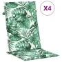 Cojines de silla de respaldo alto 4 uds tela estampado de hojas by , Cushions for chairs and sofas - Ref: Foro24-361245, Pric...