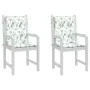 Cojines de silla de respaldo bajo 2 uds tela estampado de hojas by , Cushions for chairs and sofas - Ref: Foro24-361328, Pric...
