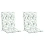 Cojines de silla de respaldo bajo 2 uds tela estampado de hojas by , Cushions for chairs and sofas - Ref: Foro24-361328, Pric...