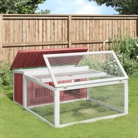 Conejera de madera maciza de pino moca 117,5x97x47,5 cm by , Cages and habitats for small animals - Ref: Foro24-172288, Price...