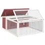 Conejera de madera maciza de pino moca 117,5x97x47,5 cm by , Cages and habitats for small animals - Ref: Foro24-172288, Price...