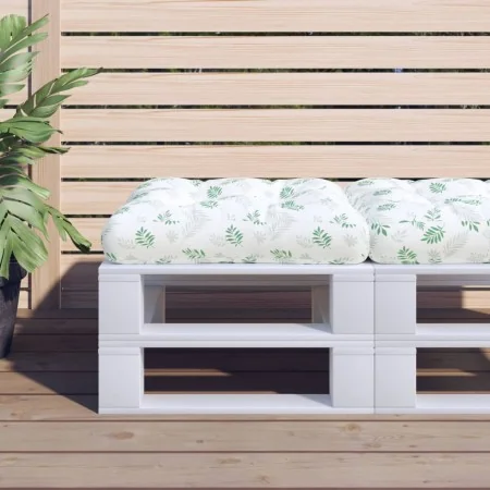 Cojín para palés tela Oxford estampado de hojas 58x58x10 cm de , Cojines para sillas y sofás - Ref: Foro24-360918, Precio: 20...