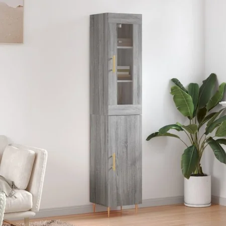 Aparador alto madera contrachapada gris Sonoma 34,5x34x180 cm by , Sideboards - Ref: Foro24-3199167, Price: 94,45 €, Discount: %