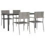 Juego de comedor para jardín 5 piezas ratán sintético gris by , Garden sets - Ref: Foro24-3156754, Price: 222,99 €, Discount: %