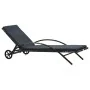 Tumbona con cojín y ruedas ratán sintético gris antracita by , Loungers - Ref: Foro24-47746, Price: 156,57 €, Discount: %